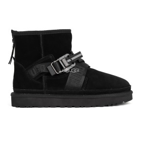 Men`s UGG Classic Ultra Mini Hybrid Strap Short Boots Black