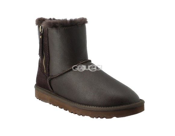 Mini Double ZIP Metallic Chocolate