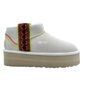 Classic Ultra Mini Braid Plat Boot White