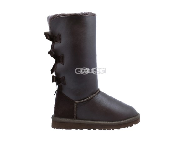 Bailey Bow Tall Metallic Chocolate