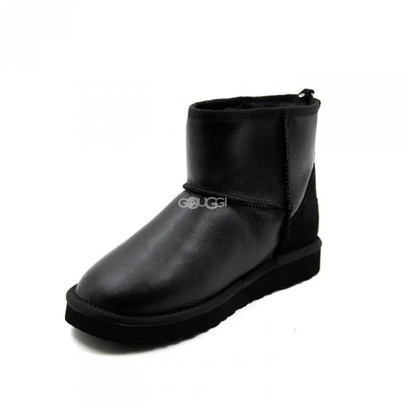 Ugg Classic Mini Zip Metallic Black (без камней)