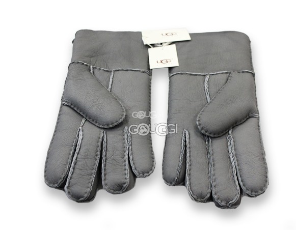 Меховые перчатки мужские Suede Dark Grey