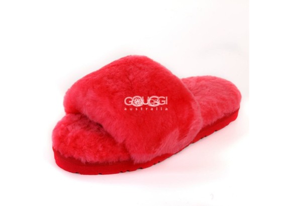 Fluff Slide Slippers Red